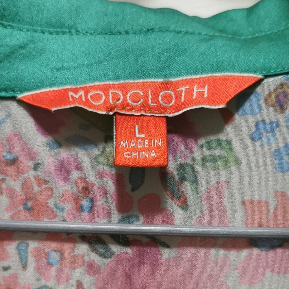 Modcloth Vibrant Floral Midi Dress with Green Details - Picture 2 of 8